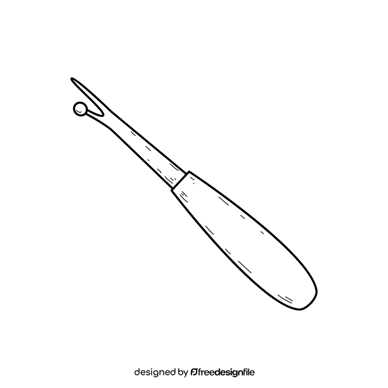 Seam ripper drawing black and white clipart