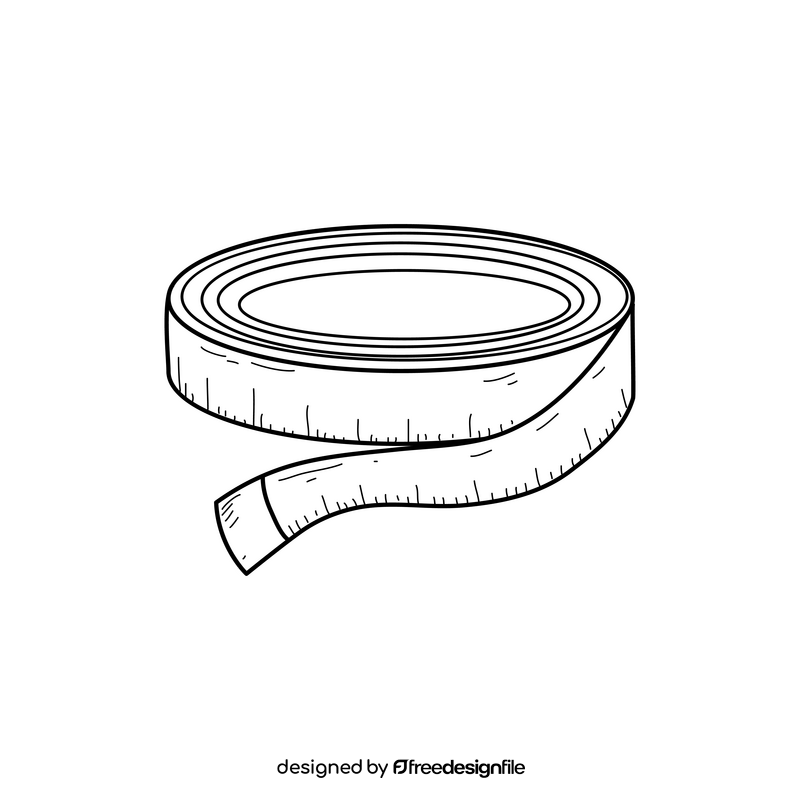 Measuring tape drawing black and white clipart