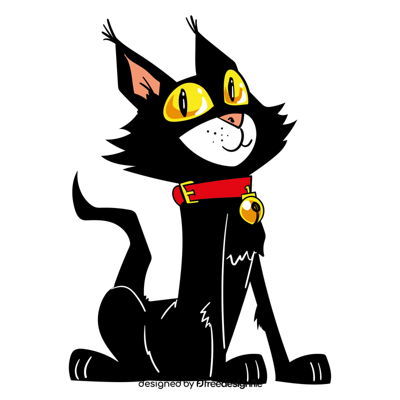 Black cat cartoon clipart