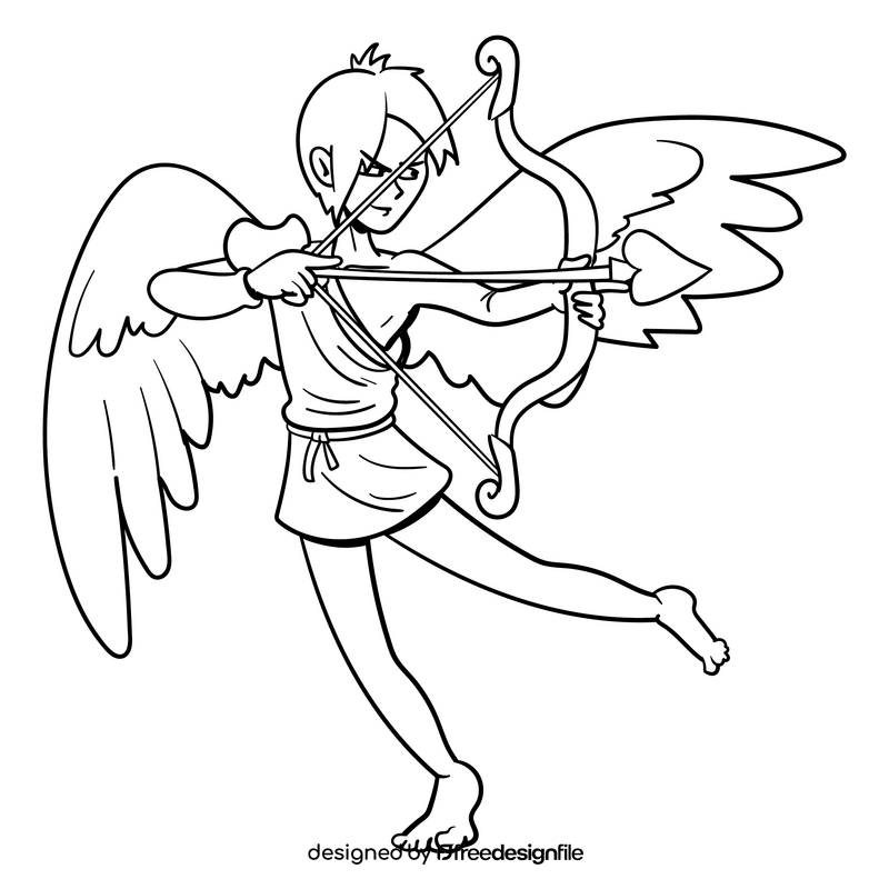 Cupid cartoon drawing black and white clipart free download