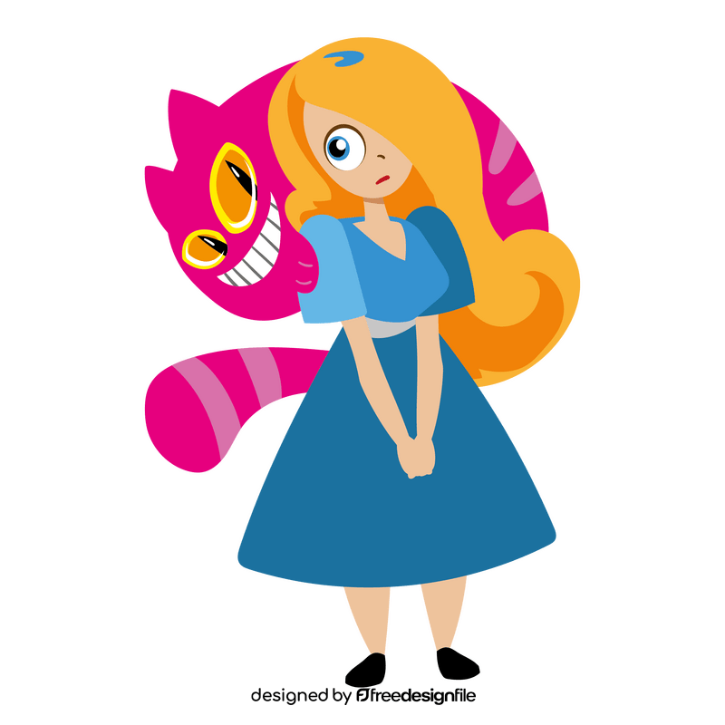 Alice in Wonderland cartoon clipart