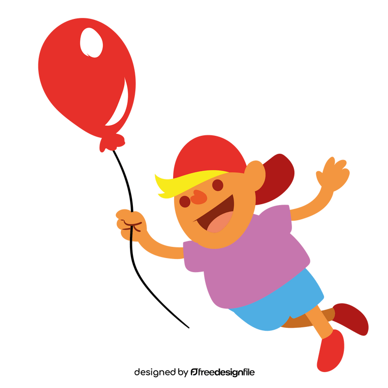 Kid with balloon clipart