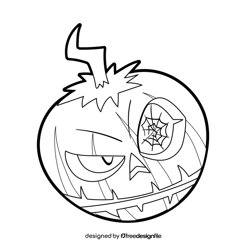 Halloween pumpkin drawing black and white clipart