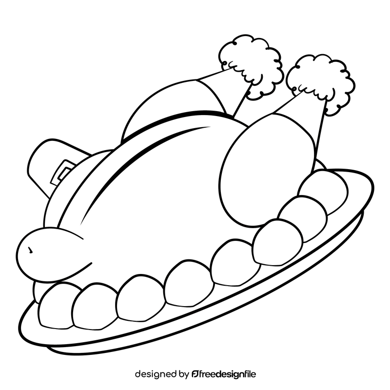 Thanksgiving cartoon drawing black and white clipart