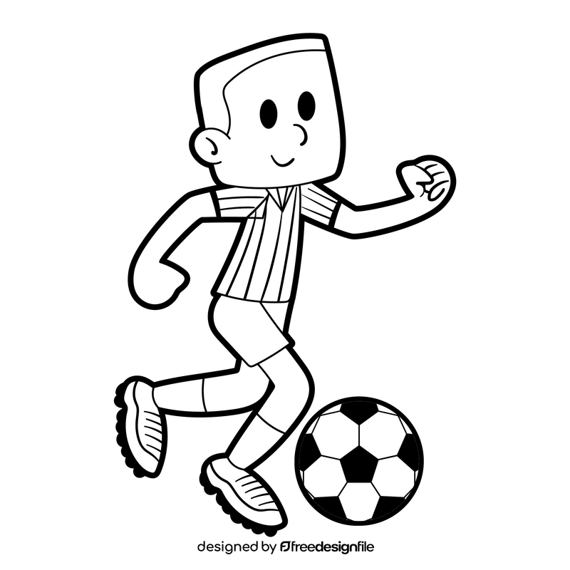 Football cartoon drawing black and white clipart