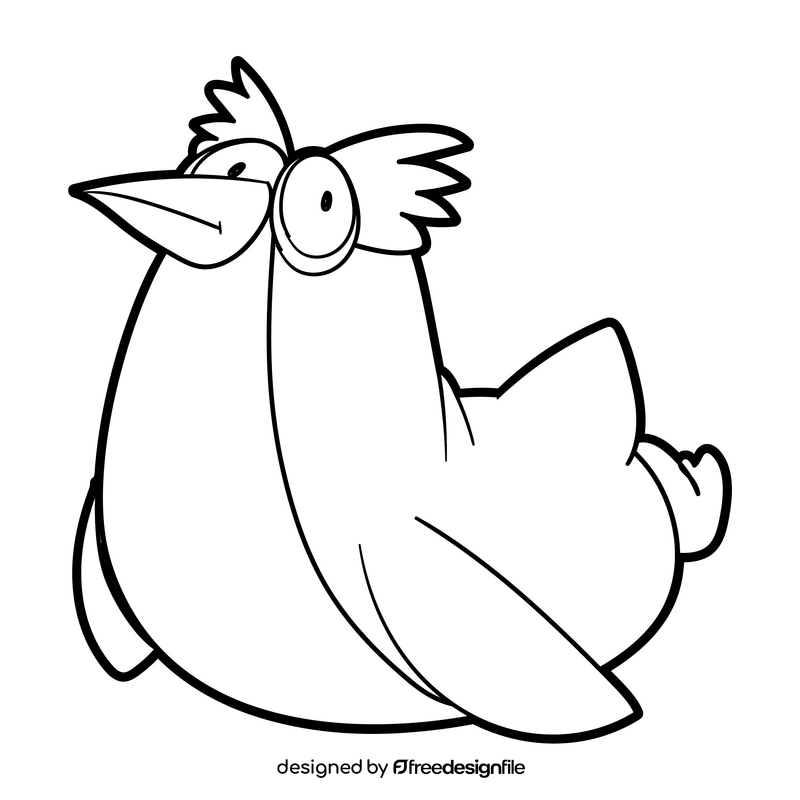 Penguin cartoon black and white clipart vector free download