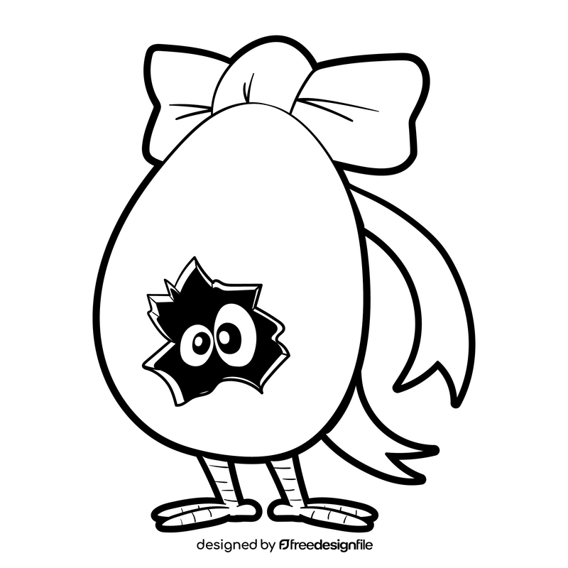 Easter cartoon black and white clipart