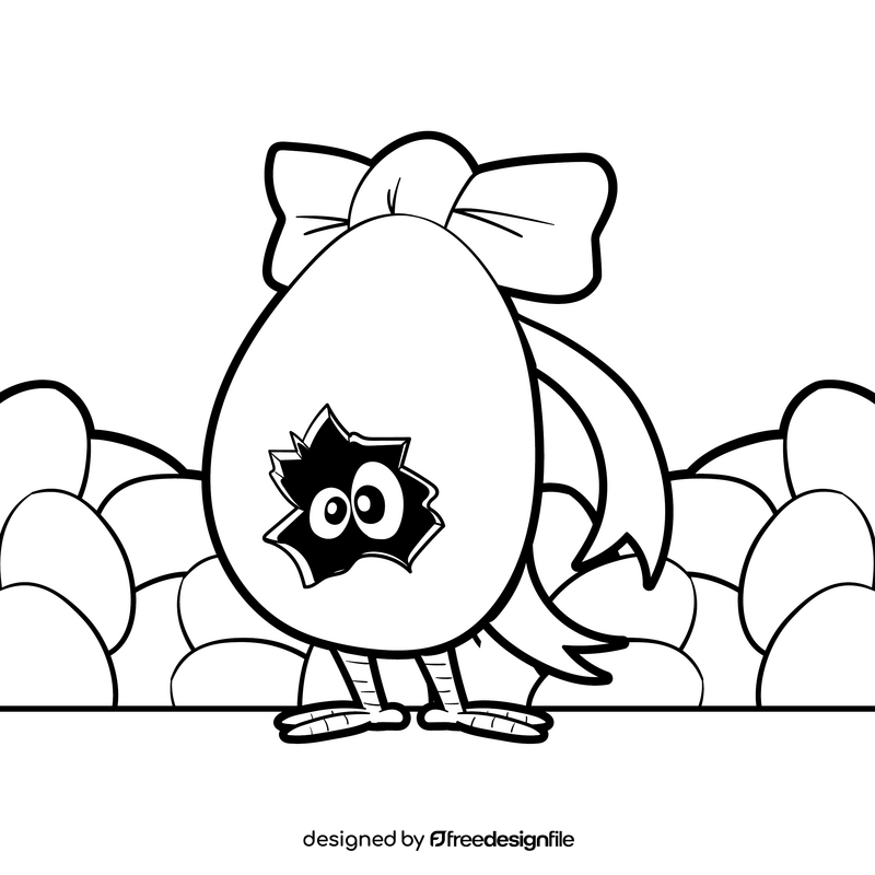 Easter cartoon drawing black and white vector