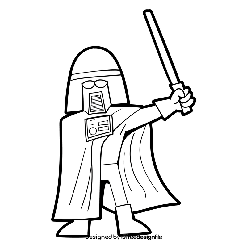 Star Wars cartoon black and white clipart