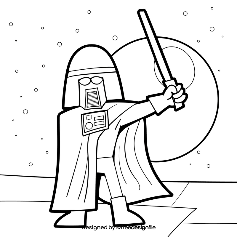 Star Wars cartoon drawing black and white vector