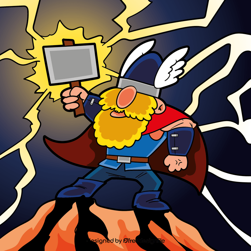Thor cartoon vector