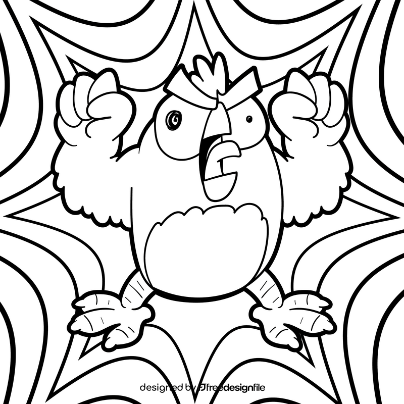 Angry birds cartoon drawing black and white vector