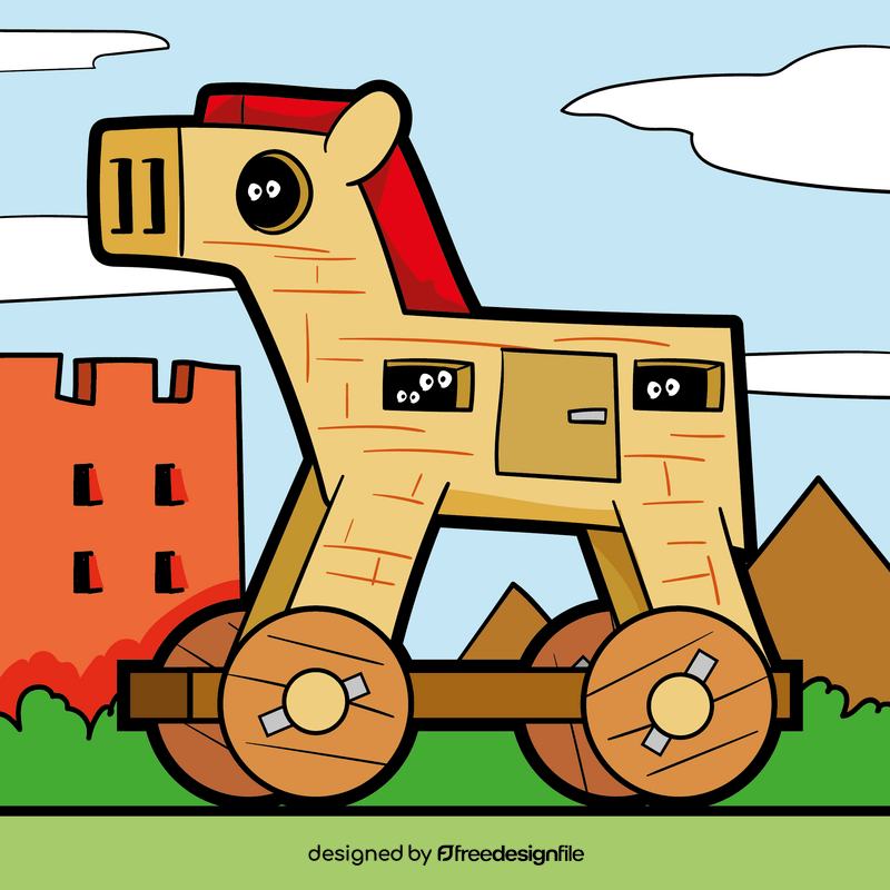Trojan horse cartoon vector
