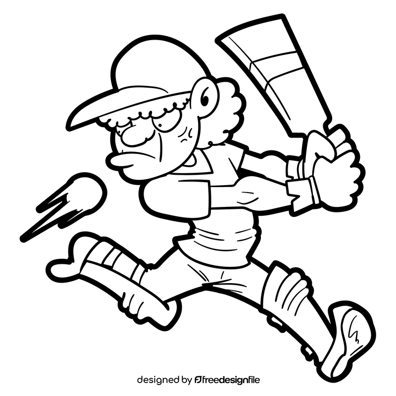 Cricket cartoon black and white clipart