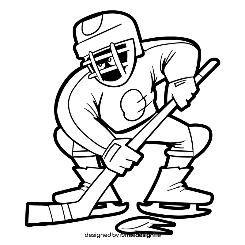Hockey cartoon black and white clipart free download
