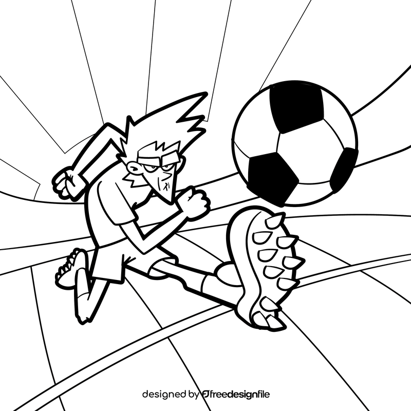 Football cartoon drawing black and white vector