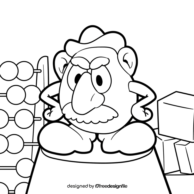 Toy Story cartoon drawing black and white vector