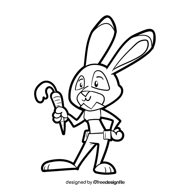 Zootopia cartoon black and white clipart