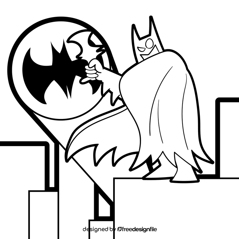 Batman cartoon drawing black and white vector