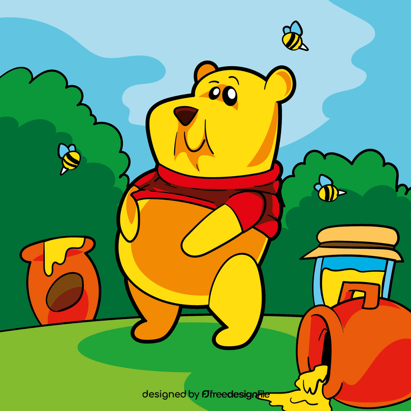 Winnie the Pooh cartoon vector