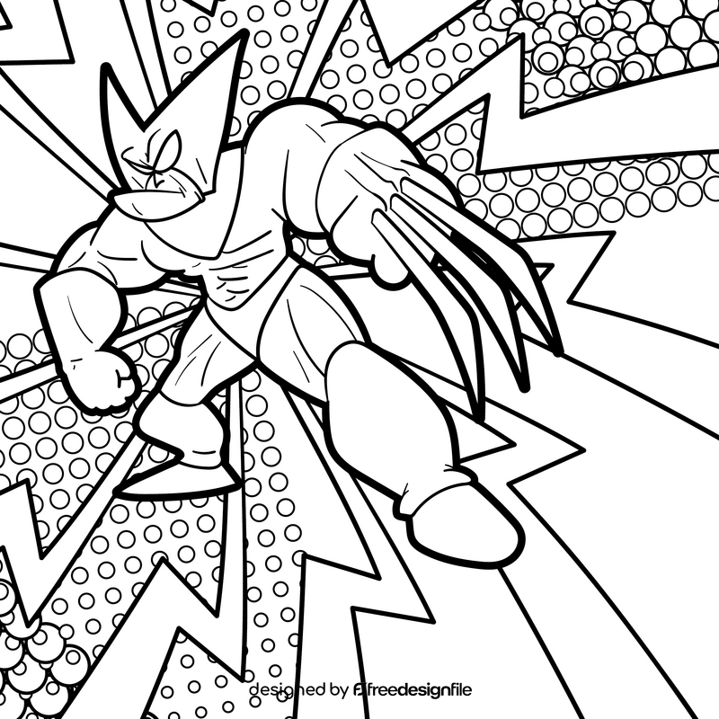 X Men cartoon drawing black and white vector