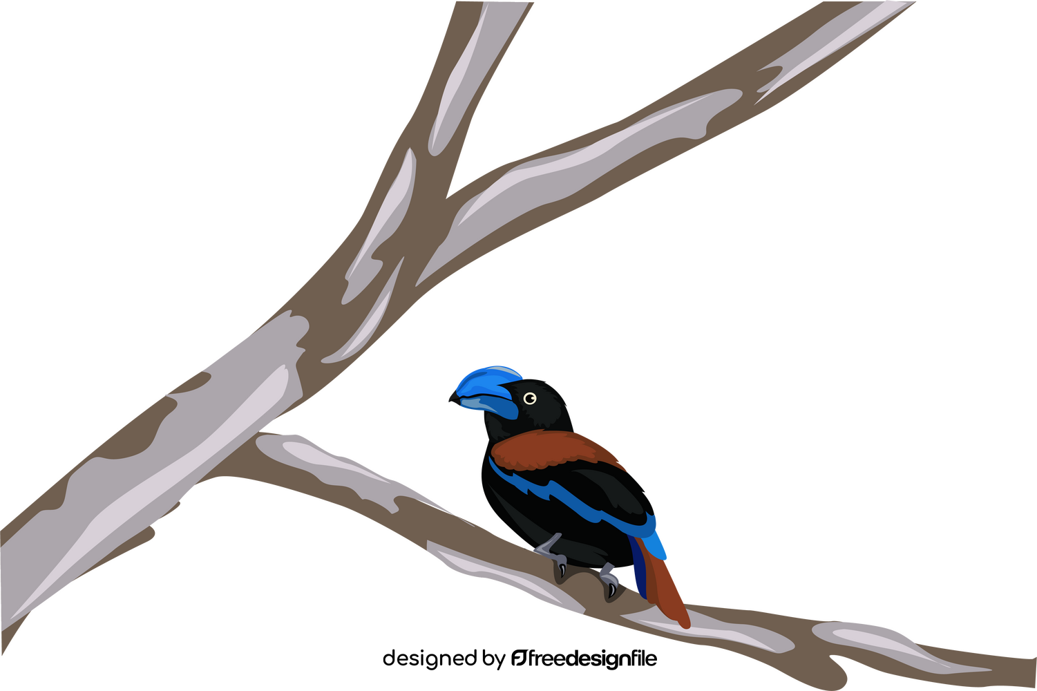 Cartoon blue bird clipart