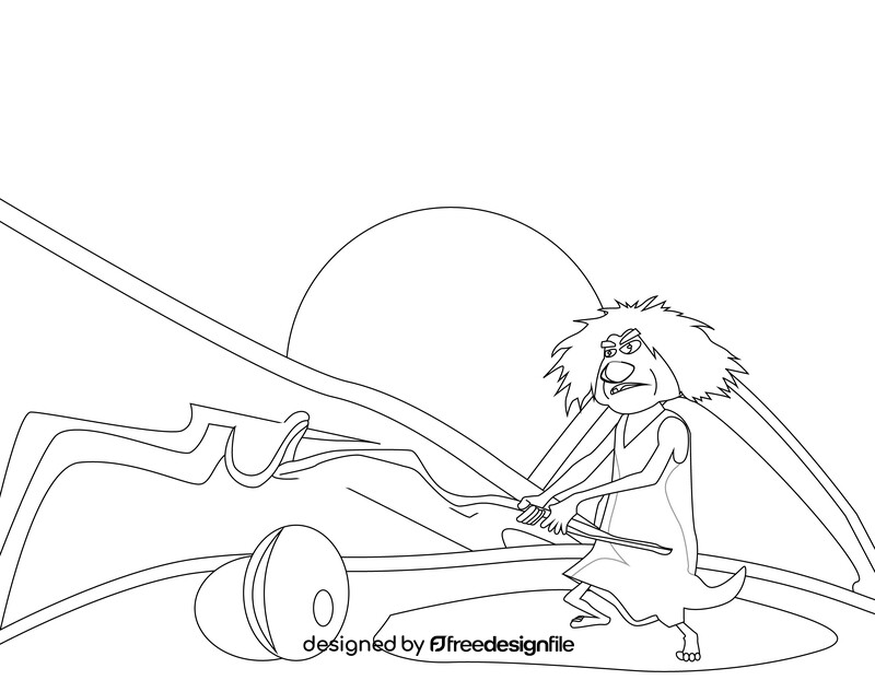 Gran The Croods black and white vector