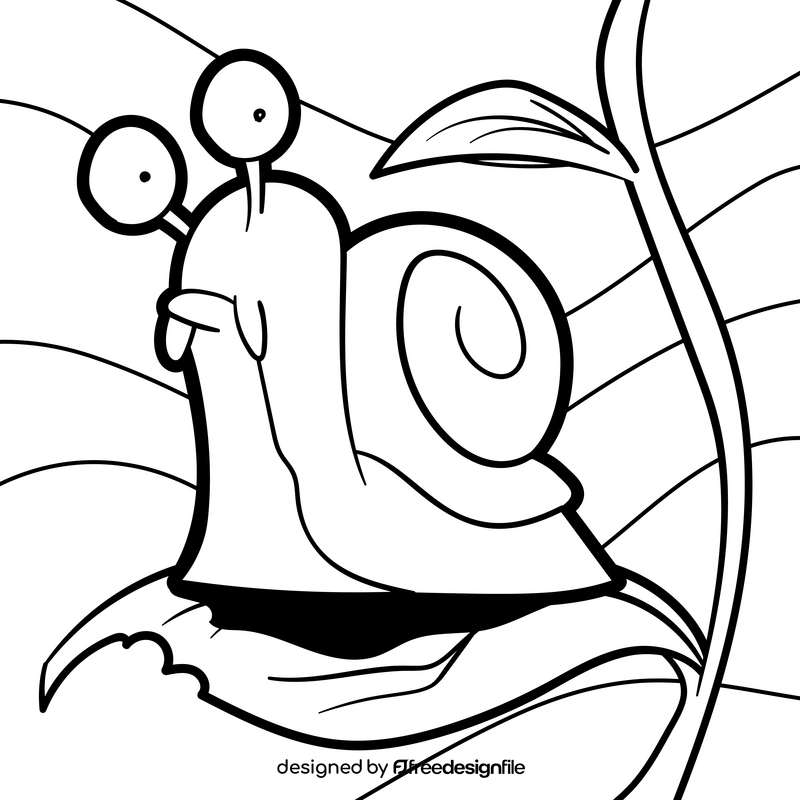 Slug cartoon drawing black and white vector