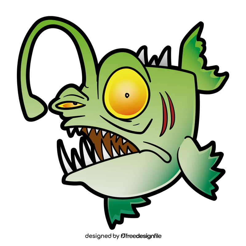 Deep sea fish cartoon clipart