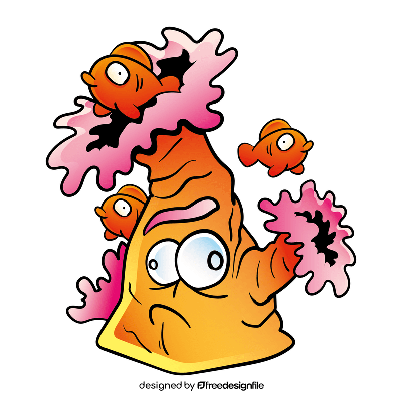 Sea anemone cartoon clipart