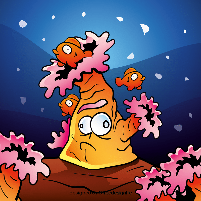 Sea anemone cartoon vector