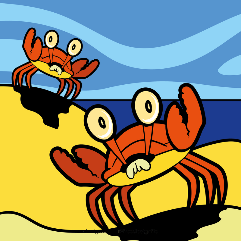 Crab cartoon vector