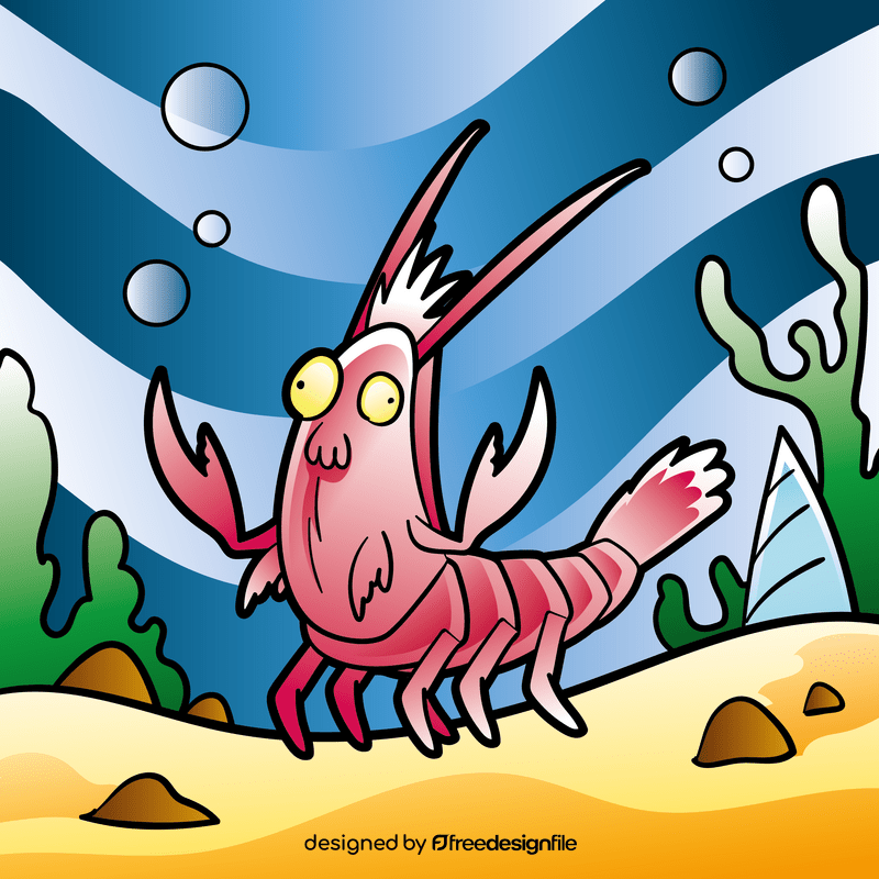 Crayfish cartoon vector
