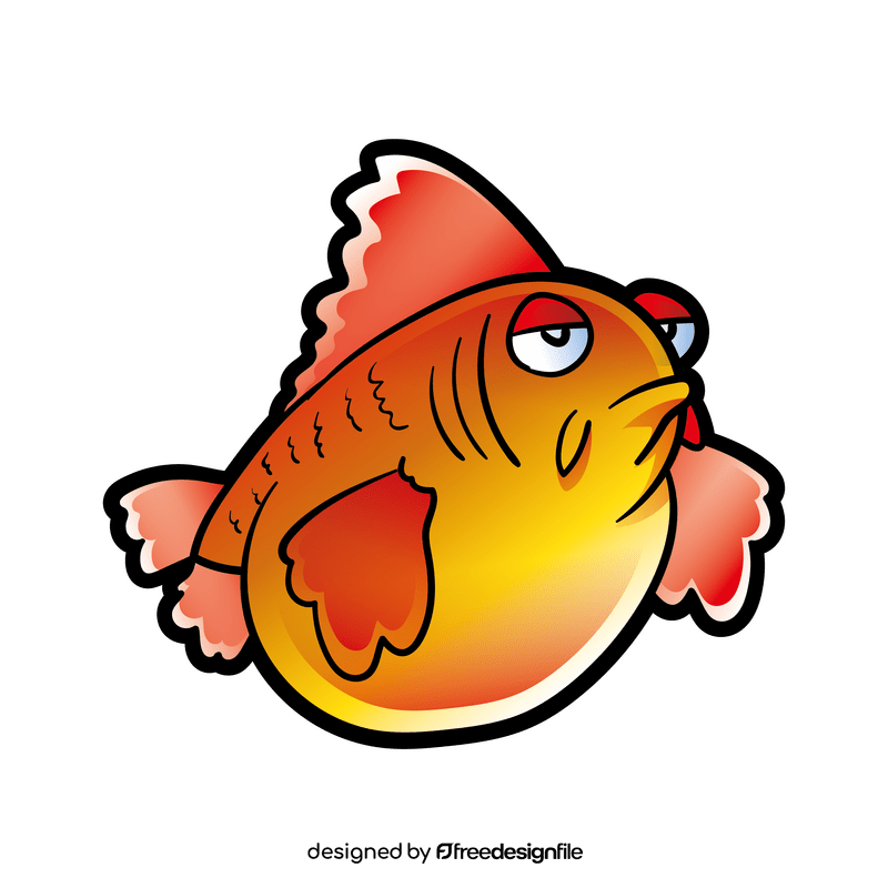 Golden fish cartoon clipart