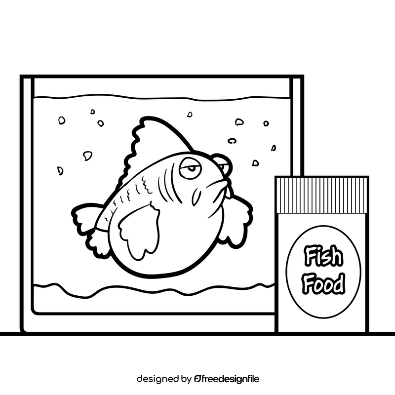 Golden fish cartoon drawing black and white vector