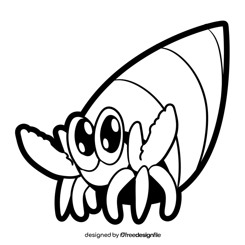 Hermit Crab Cartoon Black And White Clipart Free Download