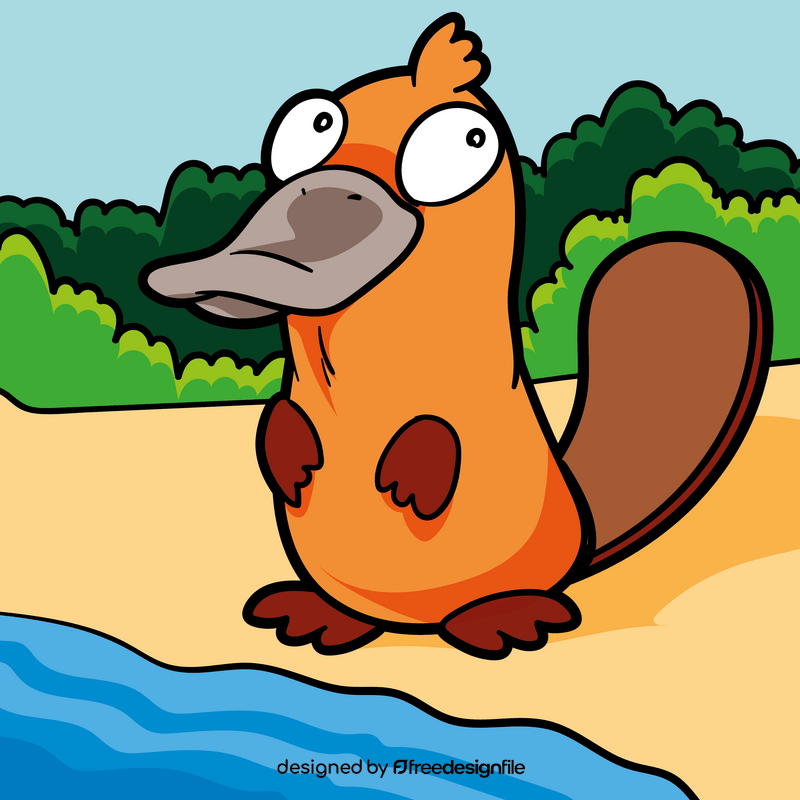 Platypus cartoon vector