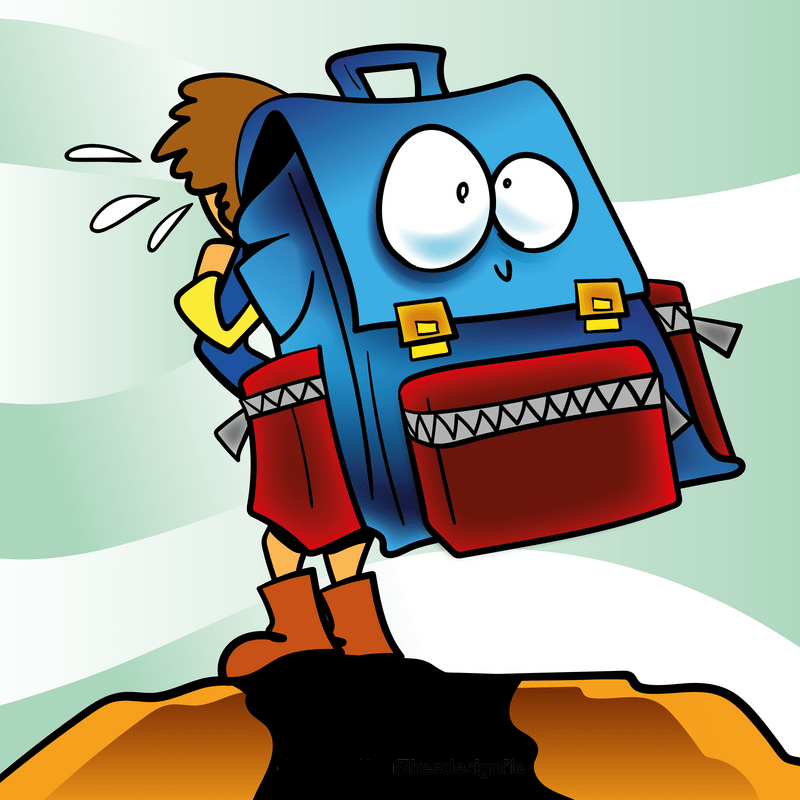 Backpack cartoon vector