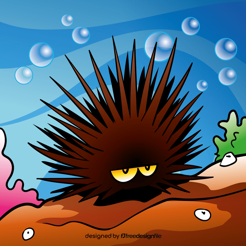 Sea urchin cartoon vector