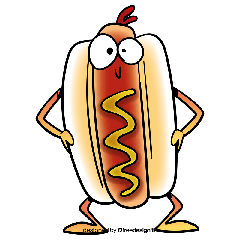Hot dog cartoon clipart