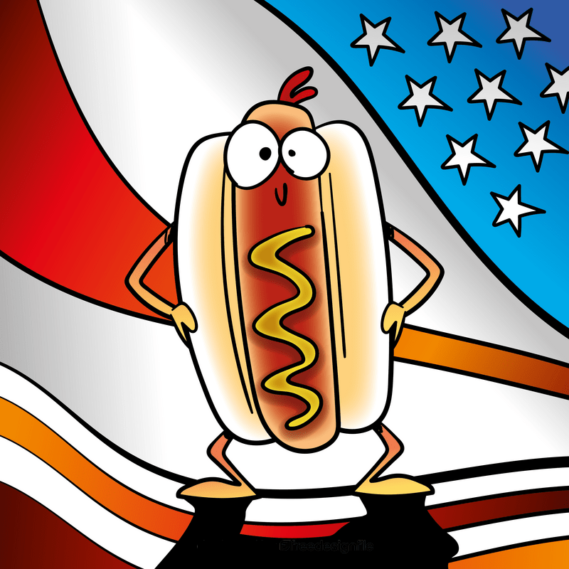 Hot dog cartoon vector