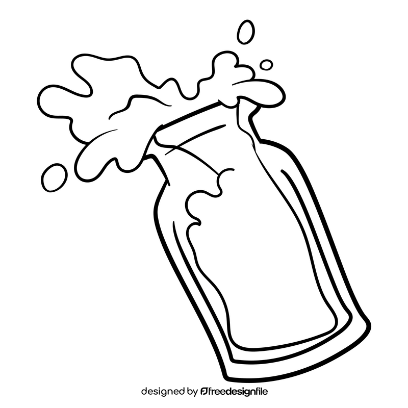 Milk cartoon black and white clipart