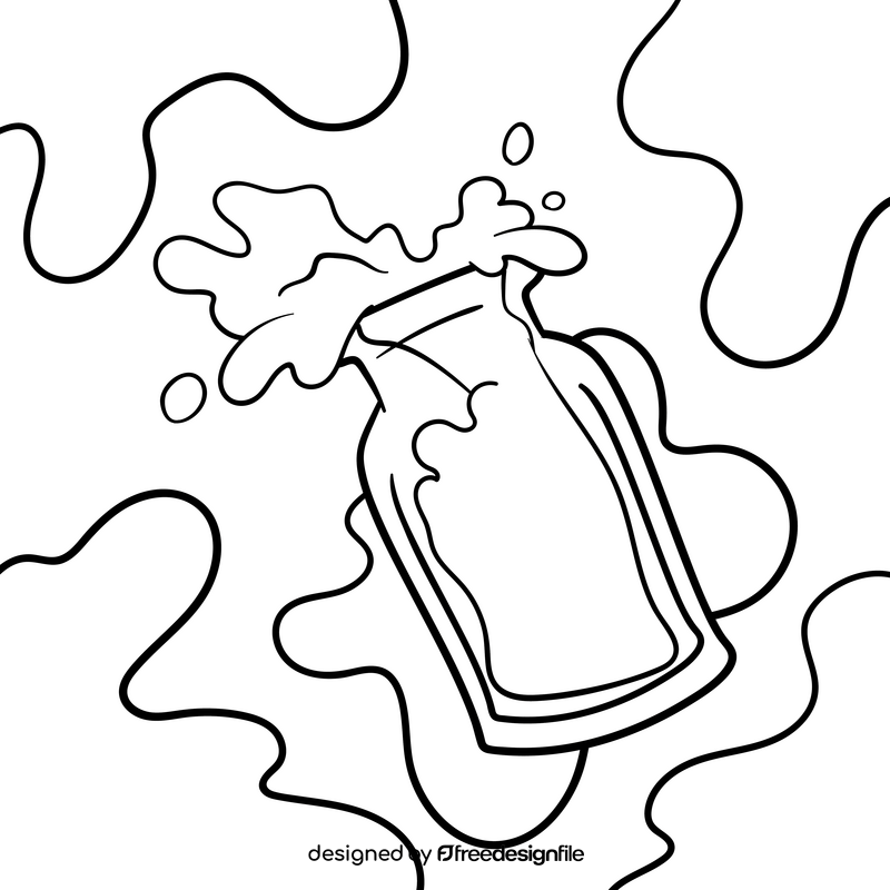 Milk cartoon drawing black and white vector