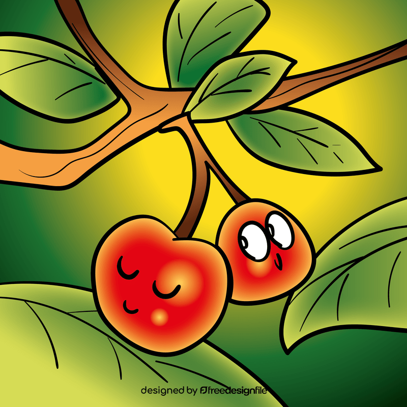 Cherry cartoon vector