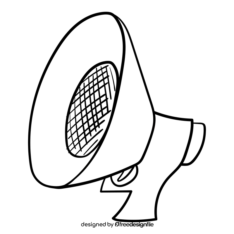 Megaphone cartoon black and white clipart