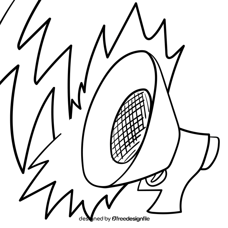 Megaphone cartoon drawing black and white vector