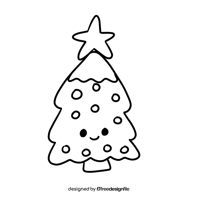 Christmas Tree black and white clipart