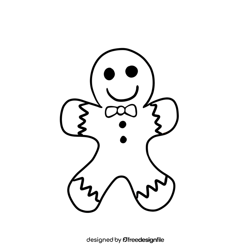 Gingerbread Man black and white clipart free download