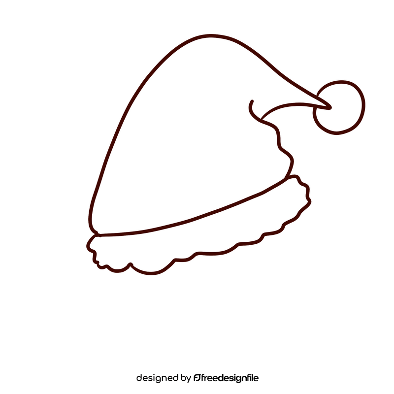 Christmas hat black and white clipart