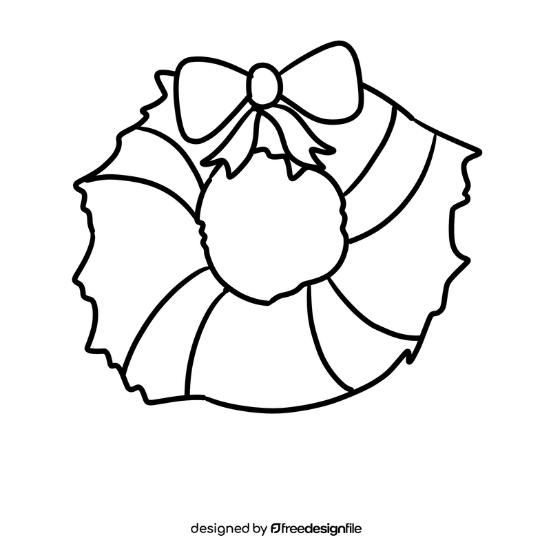 Christmas flower black and white clipart